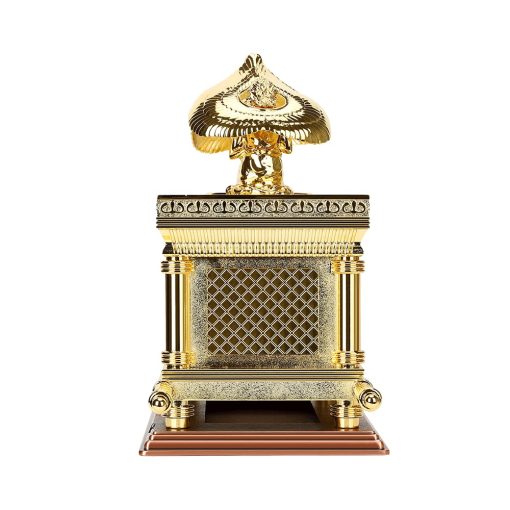 Estatua Chapada en Oro Replica del Arca de la Alianza con Contenidos, Vara de Aaron / Mana / Piedra de los Diez Mandamientos (Extra Grande) - Imagen 4
