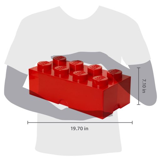 Room Copenhagen, Contenedores de Almacenamiento Apilables LEGO Brick Box - Bloques de Construccion Organizativos - 19.69 x 9.84 x 7.09 Pulgadas - Bloque 8, Rojo Brillante - Imagen 3