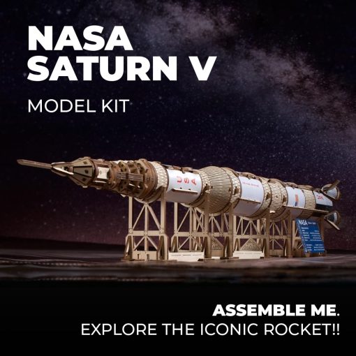 Kit de Cohete Modelo UGEARS NASA Saturn V - Modelos de Naves Espaciales para Adultos - Rompecabezas de Madera 3D del Transbordador Espacial - Rompecabezas de Nave Espacial Rocketship 3D - Imagen 5
