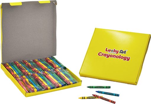 Lucky Art 400 Sets de 4 Paquetes (1600 unidades) Crayones de Tamano Estandar - Paquetes de Crayones Mini, Crayones No Toxicos; Crayones al por Mayor para Fiestas Infantiles, Suministros Escolares para Maestros y Crayones de Viaje - Imagen 2
