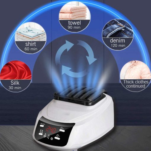 Secadora de Ropa Portatil 110v-240v Electrica Plegable Maquina de Secado Domestico Plegable con Control Remoto Temporizador Ajustable Bajo Ruido para Hogar, Lavanderia, Apartamento (Azul Marino-Flores) - Imagen 5