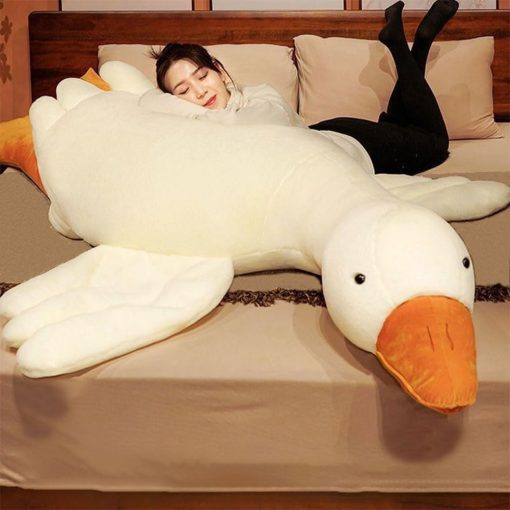 Peluche de ganso blanco gigante - 75 pulgadas Suave Peluche de Cisne Animal de Peluche Almohada, Enorme Peluche de Ganso Abrazador Regalos para Todas las Edades (75 pulgadas)