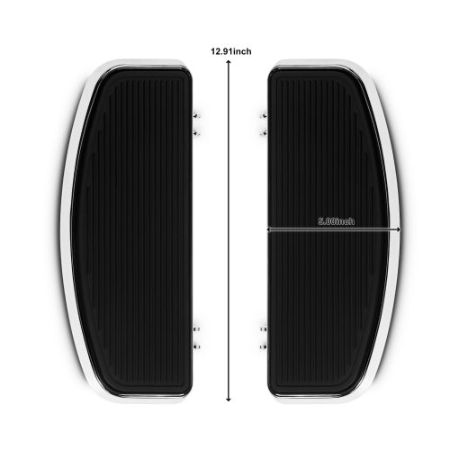 JUNJUMOTO Rider Footboard Floorboard Forma Tradicional Compatible con Harley Touring Electra Glide Road Glide Street Glide Road King y Tri Glide 1986-2024 Softail 1986-2017 Dyna FLD 2012-2016 (Cromo) - Imagen 4