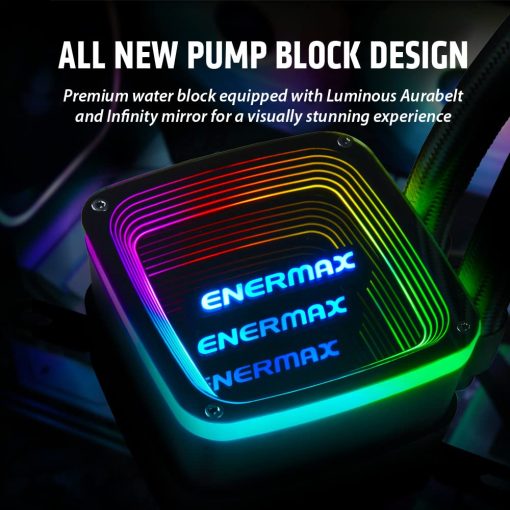 Enfriador de liquido para CPU Enermax Aquafusion ADV 120 Blanco A-RGB - Espejo Infinito, Radiador de 120mm, Ventilador ARGB PWM de 120mm, Compatible con AMD AM5/Intel LGA1700, Garantia de 5 Anos - Imagen 3