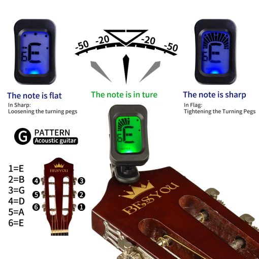 Kit de Guitarra Acustica BESYOU para Principiantes de 38 pulgadas de Madera Natural con Acabado Mate, Funda, Cuerdas de Acero, Correa, Capo, Para Principiantes/Adultos - Imagen 4