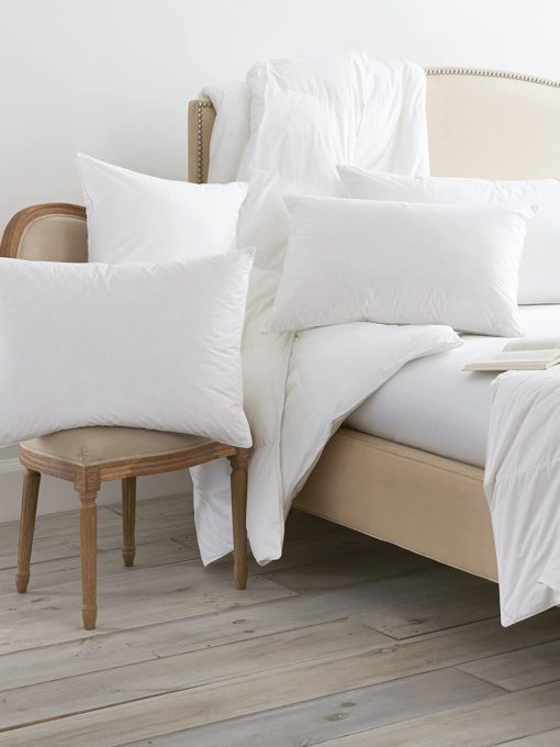 Almohada de camara de plumas BOLL & BRANCH - Mediana, Estandar - Concha de enfriamiento natural - Confort premium, Soporte superior - Certificado por IDS sin crueldad - Imagen 4