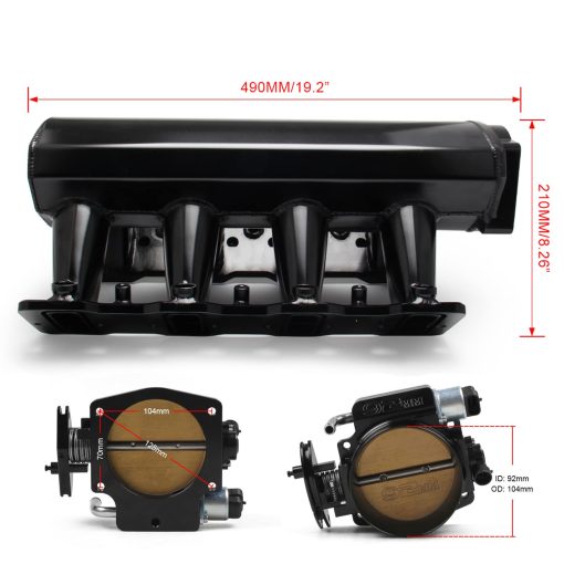 POSENG Para LS LS1 LS2 LS6 Colector de Admision Compatible con Chevy 4.8 5.3 6.0 6.2 con Kits de Cuerpos de Mariposa de 92mm - Imagen 3
