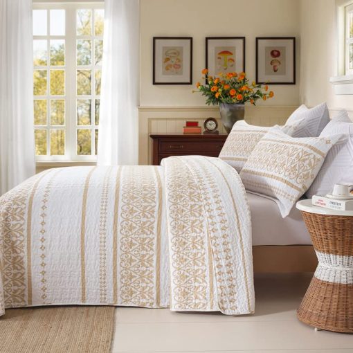 Juego de Edredon Queen Size LORRIARD - Juego de Edredon Queen de Algodon 100% Juego de Edredon Boho Queen Size Ligero Juego de Ropa de Cama Queen Bohemio Colchas Queen, 3 Piezas - Imagen 3