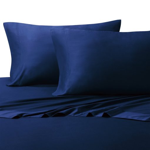 Juego de sabanas de bambu 100% natural de Royal Hotel Bedding, sabanas frescas y transpirables, juego de sabanas de hotel y fundas de almohada, 4 piezas - bolsillo profundo de 15 pulgadas - tamano California King - azul real - Imagen 2