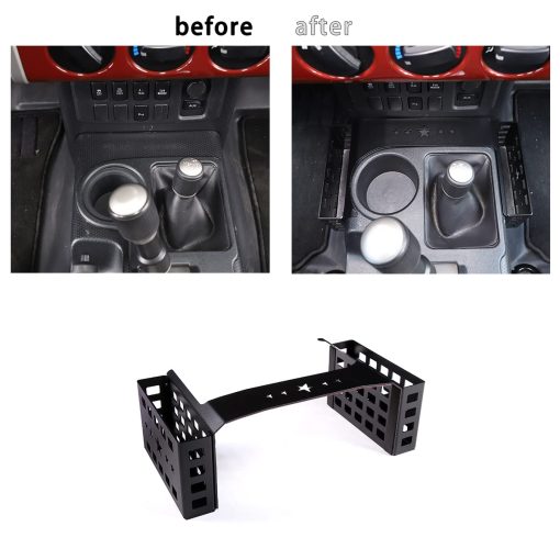Bolsa de almacenamiento de consola central lateral para coche YUECHI para Toyota FJ Cruiser 2007-2021 (estanteria de almacenamiento central) - Imagen 4