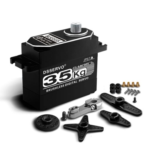 Servo Digital rapido con engranajes de metal completo a prueba de agua y alto torque para coche RC 1/8 1/10 1/12 / Servo de coche RC a prueba de golpes (Cubierta de metal completo 35 kg-270?)