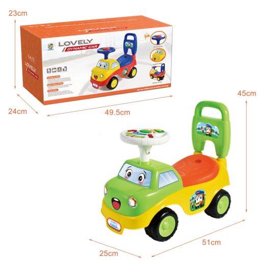 Carros de Montar para Ninos HAHONIA, Coche Deslizante con Musica y Almacenamiento Inferior, Juguete para Ninos de 36 Meses + Ninos Pequenos 51x25x45cm - Imagen 5