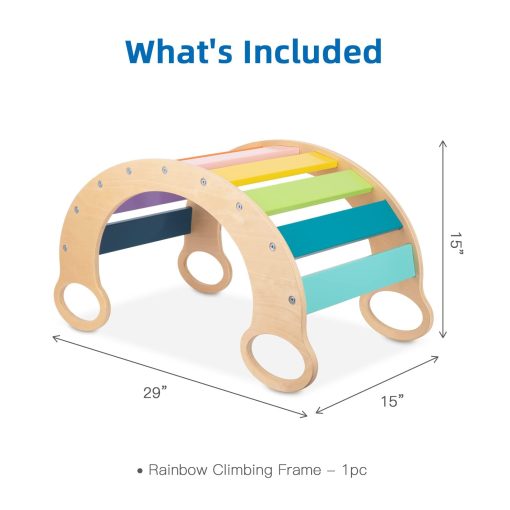 Juguetes de Escalada OOOK para Ninos Pequenos de 1 a 3 Anos, Juego de Escalada Montessori de Madera para Interiores, Balancin de Arco de Madera, Gimnasio de Juegos para Ninos Pequenos - Imagen 5