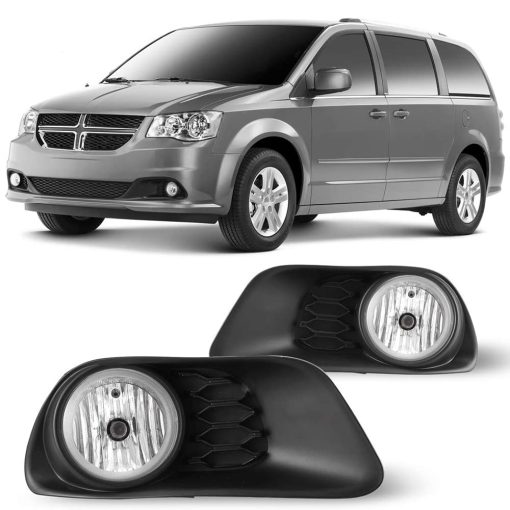 Luces de Niebla CPW Compatible con [2011-2020 Dodge Grand Caravan] Conjunto de Lamparas de Niebla de Repuesto Luces de Niebla + Interruptor + Kit de Cableado