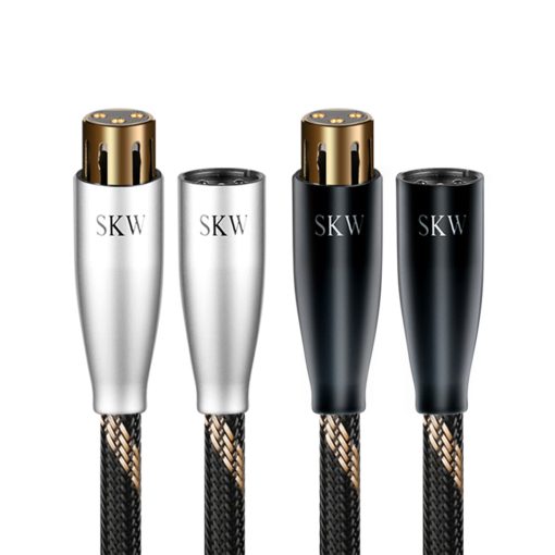 SKW Un par de cables de microfono balanceados XLR macho a XLR hembra de 3 pines 6.5 pies / 2M (2 cables)