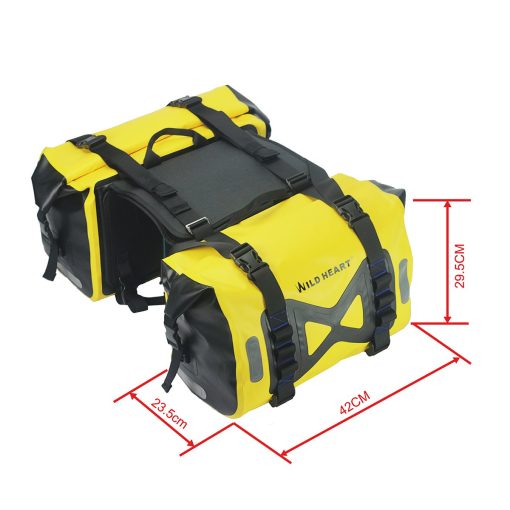 Bolsa Impermeable WILD HEART para Motocicleta, Alforja de 50L, Bolsa de Tanque, Bolsa Lateral para Motor (Amarillo) - Imagen 4