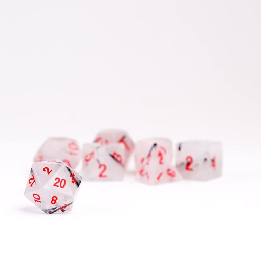Set de Dados de Piedra FanRoll de Metallic Dice Games 16mm: Cuarzo Rutilado Negro, Dados de Juego de Rol para Dungeons and Dragons - Imagen 3