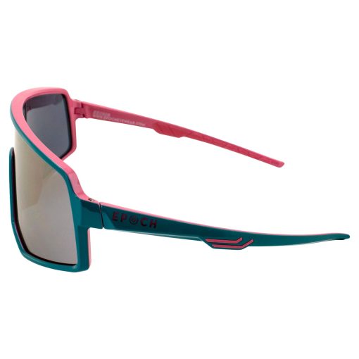 Gafas de Sol Deportivas para Motocicletas Epoch Eyewear L2 Envoltura de Lentes unica Marco de Teal/Rosa con Lentes de Espejo Rosa - Imagen 3