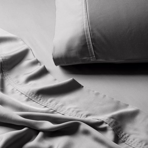 Juego de sabanas Olive + Crate Split King para cama ajustable, 100% fibra de Tencel Eucalyptus certificada de Austria, mejor que seda, lino y algodon, sabanas refrescantes para personas con calor, color gris piedra (106" x 107") - Imagen 7
