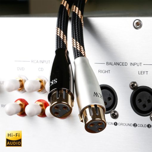 SKW Un par de cables de microfono balanceados XLR macho a XLR hembra de 3 pines 6.5 pies / 2M (2 cables) - Imagen 3