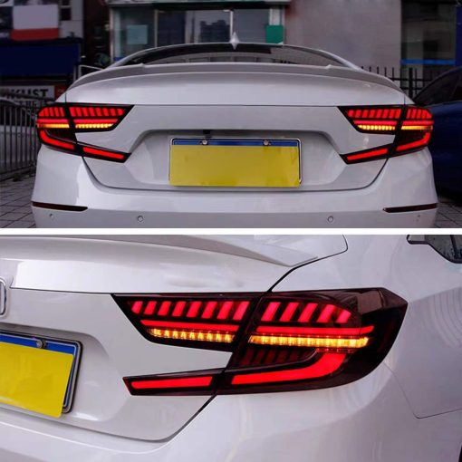 Luces Traseras LED VLAND compatibles con Honda Accord 10th Gen 2018-2022 con Lamparas Traseras de Animacion Dinamica de Escaneo y DRL de Respiracion, con Secuencial, Rojo, Par 4Pcs - Imagen 8