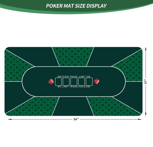 Tapete de Poker Plegable nuveti 94 x 47 con Bolsa de Transporte, Antideslizante y Portatil para Juegos de Mesa - Imagen 2