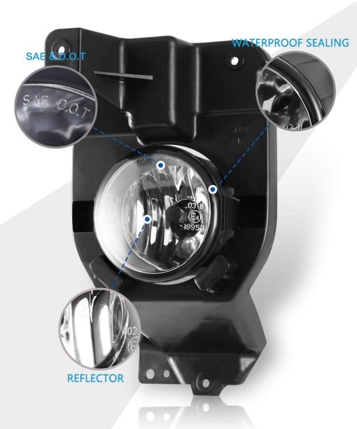 Luces de niebla AUTOFREE compatibles con Ford Explorer 2011-2015, Kits de luces de niebla y spot de conduccion 1 par (Lente transparente) - Imagen 7