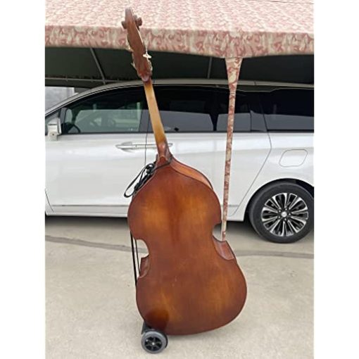 Carrito portatil para contrabajo vertical Vetimobato con ruedas para transportar cuerdas de bajo de tamano 1/10 a 4/4, funciona en interiores y exteriores (carrito con almohadilla suave de 3M) - Imagen 9