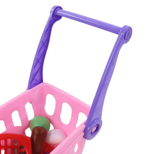 Carrito de Compras de Juguete para Ninos, Burr Multiproposito Divertido Carrito de Compras para Ninos a Prueba de Caidas (Rosa) - Imagen 8