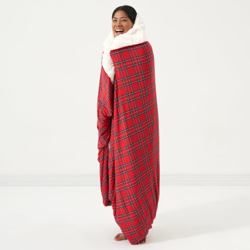 Manta de Nube Vacilante de Vacaciones de Little Sleepies - Manta de Bambu Derivado de Viscosa, Manta Suave y Comoda con Sherpa Falso de Peluche, Mantas Livianas, 65" x 85", Cuadros de Vacaciones, Extra Grande - Imagen 8