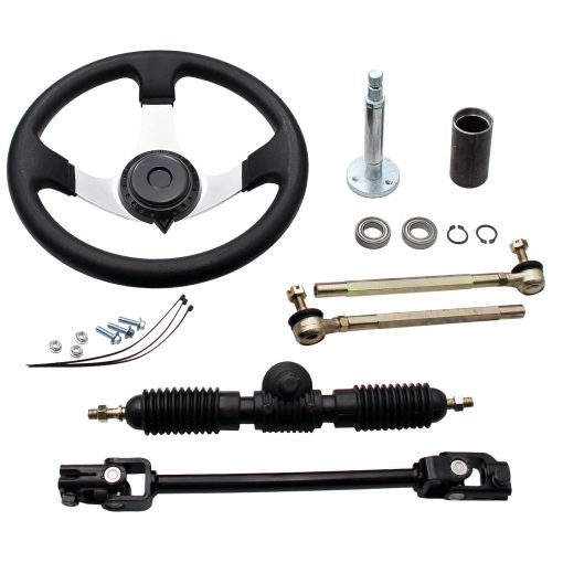 Kit de Volante de Direccion de 320mm y Engranaje de Cremallera & Piñon de 300mm de Acero Completo Para Go Kart Gokart de 110cc - Imagen 3
