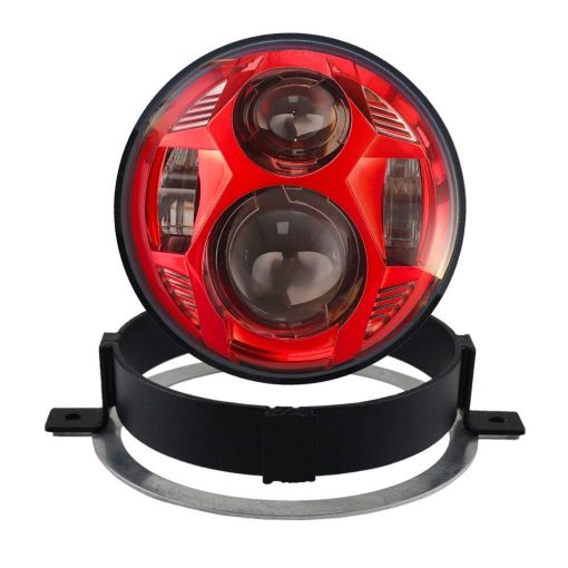 Kit de Faro LED SLK-Customs VTX 5 3/4" con Soporte y Hardware - Plug and Play Daymaker - Compatible con Honda VTX modelos no F (Rojo) - Imagen 3