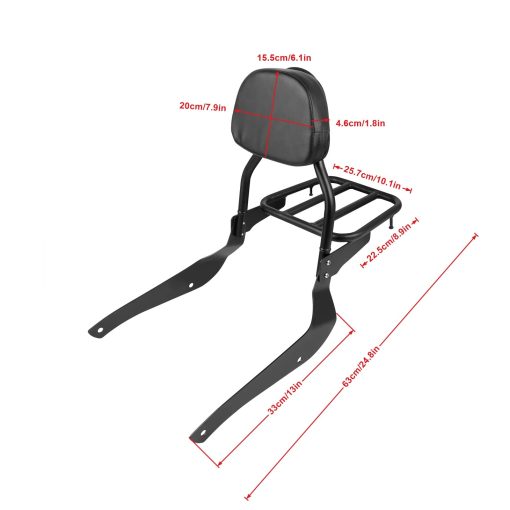 Respaldo de Sillin Trasero para Motocicleta Worldmotop para Suzuki Volusia VL800 2001-2011 Boulevard C50 2005-2011 Boulevard M50 2005-2008 Respaldo Desmontable (para C50-B) - Imagen 3