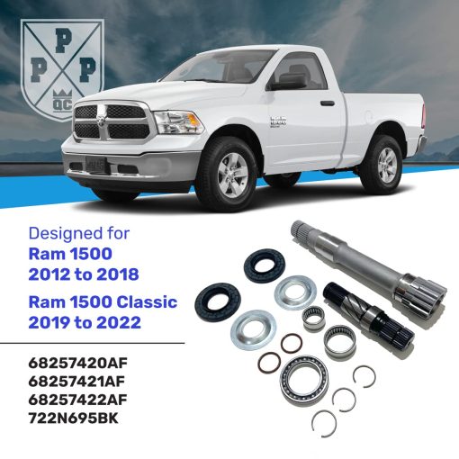 Kit de Eje Intermedio del Diferencial del Eje Delantero Derecho de Piezas Premium Qc, Conjunto de Reparacion de Eje Interno, Compatible con Ram 1500 2012-2022, Garantia de 5 anos OEM: 68257420AF 68257421AF 68257422AF 722N695BKA - Imagen 6