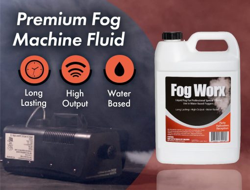 FogWorx Fog Juice - 1 Galon de Liquido de Humo Organico (128 oz) - Densidad Media, Alta Produccion, Liquido de Maquina de Humo de Larga Duracion para Maquinas de 400 Watts a 1500 Watts - Imagen 2