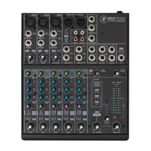Mackie 802VLZ4, Mezcladora Ultra Compacta de 8 Canales con Preamps de Alta Calidad Onyx