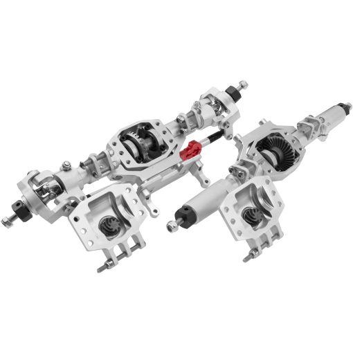 ShareGoo Juego de Ejes de Portal Delanteros y Traseros de Aluminio para Actualizaciones Compatibles con Axial SCX10 II 90046 90047 1/10 Coche de Crawling RC (Plata) - Imagen 8