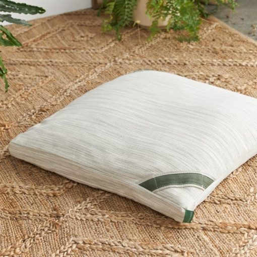 Almohada de Meditacion Cuadrada Organica de Aguacate, Funda de Algodon Organico Certificado GOTS, Relleno Natural de Trigo Sarraceno