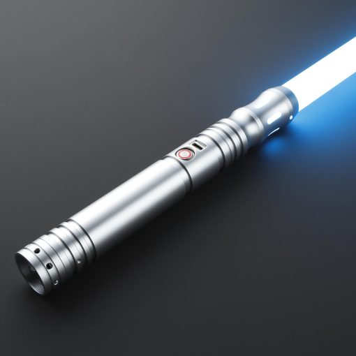 Sable de Luz CHINEYDY Metal Hill FX Dueling con Control de Movimiento Sonido Pesado y 16 Fuentes de Sonido 16 Colores Infinitos Cambiantes - Mango Plateado