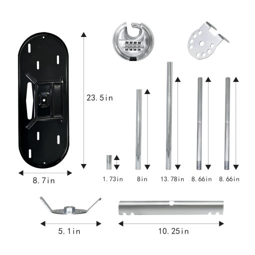 Soporte para montaje de tanques de propano doble RVPNR RV con dispositivo de bloqueo para tanques de 40 lb, 30 lb y 20 lb para campistas y remolques de viaje con diferentes tubos de conexion (Negro con cerradura) - Imagen 5