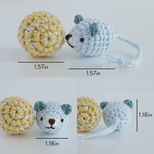 Juguetes de Peluche para Gatos necono - Raton tejido amiami-nezumi & Pelota - Ultraligeros Hechos a Mano - Imagen 3