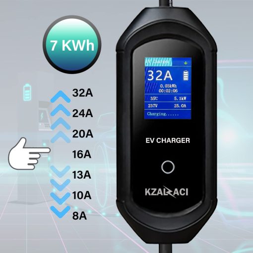 Cargador de Nivel 2 para Vehiculos Electricos 7KW 8-32 Amperios Portatil con Entrada NEMA 14-50 220-240V, Conector J1772 Compatible con Todos los Vehiculos Electricos - Imagen 4
