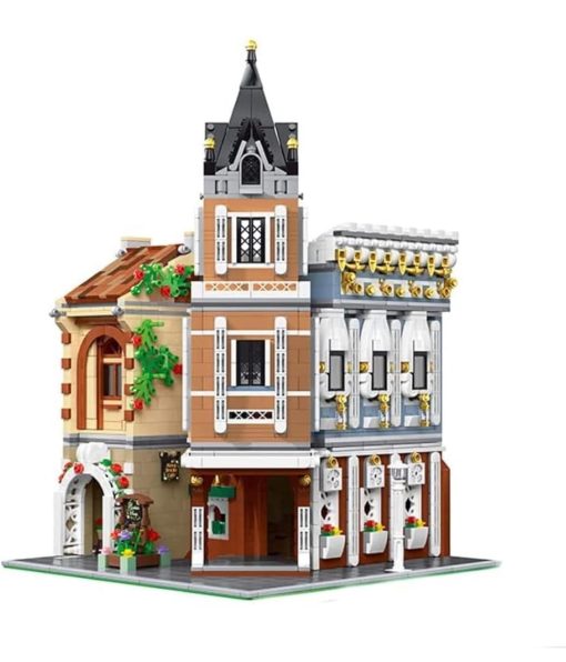Set de bloques de construccion de edificio modular de dos pisos de General Jim's Corner Flower Shop and Cafe con 3036 piezas - Modelo arquitectonico de bloques de construccion con accesorios