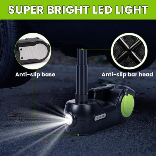 Kit de Gato Electrico Anbull 5 Toneladas, Gato Hidraulico Elevador DC12V con Llave de Impacto Electrica e Inflador para Cambio de Llantas de SUV MPV Sedan Camion y Reparacion en Garaje（Rango de Elevacion 6.1-21.7 pulgadas） - Imagen 6