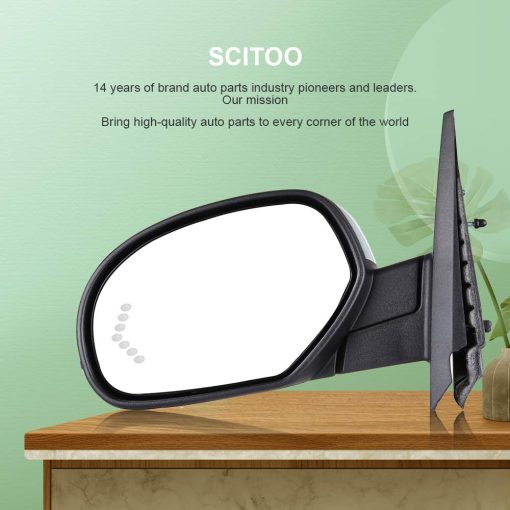 Espejo del lado del conductor SCITOO plegable con memoria de senal de giro calefactado y cromado para 2007 2008 2009 2010 2011 2012 2013 para Chevy Silverado para GMC Sierra 1500/2500 HD/3500 HD - Imagen 6