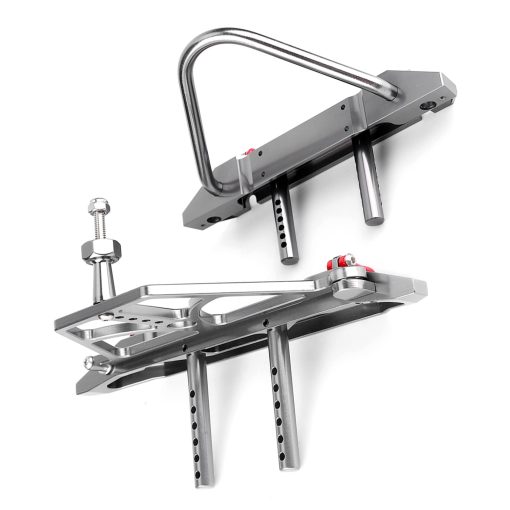 Parachoques para RC Crawler, Juego de Parachoques Delantero Trasero de Metal de Carreras CNC con Porta-llanta de Repuesto para SCX10 SCX10 II - Imagen 4