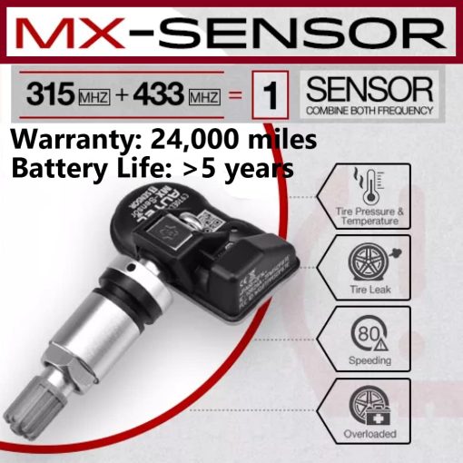 Autel MaxiTPMS MX Sensor 8pcs Pack Metal Stem 315/433MHz TPMS Sensor Universal Tire Sensor Programmed by TPMS Tool TS401 TS408 TS501 TS508 TS601 TS608 MK808TS MX808TS MS906TS ITS600 - Imagen 3