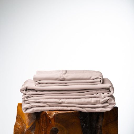 Juego de sabanas Queen Size Olive + Crate Luxury Series 100% Tencel Eucalyptus - 4PC Super Suaves Sabanas de Cama Refrescantes, Bolsillo Profundo de hasta 18'' Plana, Sabana Ajustable & 2 Fundas de Almohada, Rosa Palido