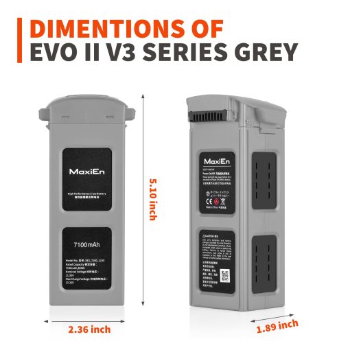 Bateria Autel Robotics EVO 2, 7100 mAh 11.55V Bateria Inteligente para Drones EVO II/EVO II Pro/EVO 2 PRO Enterprise/RTK/EVO II Dual, Gris (Nuevo 2024) - Imagen 5
