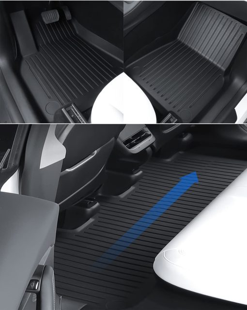 Tapete para Piso modelo Y ï¼† Almacenamiento ï¼† Respaldo ï¼† Forro de Carga Compatible con Modelos Tesla Modelo Y de 5 Asientos 2020 2021 2022 2023, Proteccion para Todo Clima, Juego Personalizado Antideslizante Resistente al Agua 3D - Imagen 3